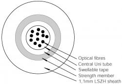 Multimode 62,5/125µm Cable 12 Fibers | with Rodent Protection